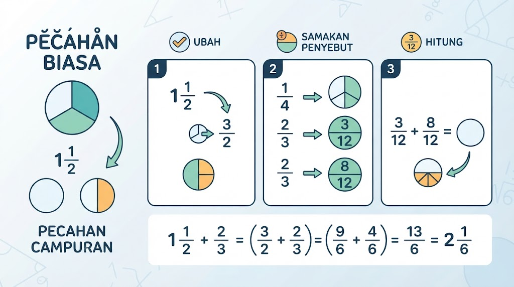 Konsep Dasar Pembilang dan Penyebut pada Bilangan Pecahan